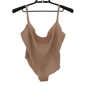 Skims Bodysuit Sheer Sculpt shapewear light tan size 4X